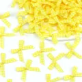 3.5cm mini fiocchi a quadri gialli per scatole regalo, scatole bomboniere e decorazione fai da te. - 100 Pezzi/Confezione / Giallo