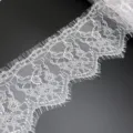 White lace trim 15.5cm wide fabric ribbon for garment sewing wedding gift wrapping craft DIY. - White