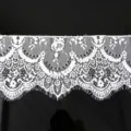 White floral eyelash lace trim ribbon 160mm wide for DIY clothing sewing accessories. - White