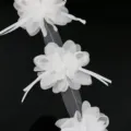 Weiße Chiffon Spitze Blumen Band 75mm Stoff Handgemacht DIY Handwerk Zubehör Deko Artikel. - Weiß