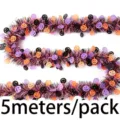 Halloween tinsel garland 5m pack, black orange purple spooky party hanging decoration. - 5 Meters Per Pack / Mixed Colors