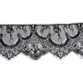 Black 160mm wide eyelash lace trim ribbon for DIY clothing sewing and fashion accessories. - Black
