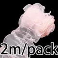 Cinta Encaje Organza Rosa Volantes Perlas 11cm 2M para Costura DIY Decoración Ropa - 11cm*2m/pieza / Rosa