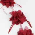 Rote Chiffon Blumen Borte 75mm Handgemachte DIY Handwerk Band Zubehör für kreative Geschenke. - Burgunderrot