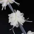 White chiffon flower lace trim ribbon DIY handmade craft material for apparel and gifts. - Beige