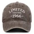 Washed brown baseball cap featuring white Limited Edition 1966 embroidery detail - Adjustable / Coffee