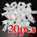20pcs white satin ribbon bows set polyester fabric DIY craft handmade decorative accessories - 2.5cm 20 Pieces/Pack / White