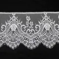 White eyelash lace trim detail, delicate floral mesh fabric for DIY sewing apparel decor - White