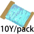 10 Yards 6mm Κορδέλα με Ιριδίζοντα Πούλιες Ρολό Glitter Πούλια για Χειροτεχνία και Ράψιμο - Ανοιχτό μπλε