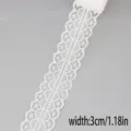 White hollow lace ribbon trim, 3cm wide wave edge fabric tape for DIY sewing and crafts. - Style 4