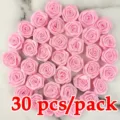 Capullos de Rosa de Cinta 4cm 30pzs Paquete Flores de Tela Rosa para Manualidades DIY - 30 Piezas/Paquete / Rosa