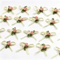 Mini Satin Band Rosen Knospen Schleifen Handwerk Zubehör für Hochzeit Geschenkbox Dekoration 4.5cm - 20er-Packung