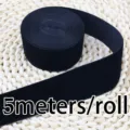 Black flocked velvet ribbon roll 4cm wide 5 meters per roll for gift wrapping and DIY crafts. - 4cm x 5m/Roll / Black