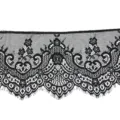 Black fine eyelash lace trim fabric 20cm width for DIY clothing and garment decoration - Black