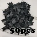 Black satin ribbon bows, 50pcs pack for DIY hair accessories and wedding gift wrapping decoration. - Black