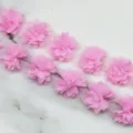 Rosafarbene Chiffonblumen-Spitzenborte, 3 cm breit, DIY-Nähband für Kleiderdekoration. - Rosa