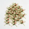 Handgefertigte Band-Rosen-Schleifen-Dekorationen, 4.5cm Bastelblumen für Hochzeitsgeschenkboxen. - 50 Stück/Packung