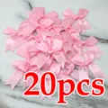 20pcs light pink satin ribbon bows 25mm polyester bow for DIY craft apparel decor - 2.5cm 20 Pieces/Pack / Pink