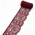 9cm wide elastic lace trim for sewing, wedding dress decoration, and DIY craft projects. - 3m Length / Burgundy