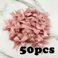 50pcs pink satin ribbon bows, handmade dovetail bowknots for DIY hair accessories and wedding. - Flesh Pink