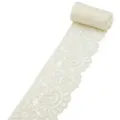 9cm elastic lace trim ribbon off-white floral lace fabric for sewing DIY crafts dress decor - 3m Length / Beige