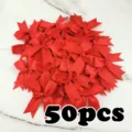 Red satin ribbon bows batch for DIY hair accessories and wedding decoration crafts 50pcs - Red