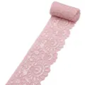 Pink elastic lace trim roll, 9cm width, ideal for sewing, DIY crafts, and dress decoration. - 3m Length / Flesh Pink