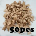 50pcs gold satin ribbon bows swallowtail bowknot DIY hair accessories wedding decor - Champagne
