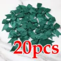 20pcs Lazos de Cinta de Satén Verde Oscuro 25mm Lazos de Tela para Decoración de Bodas DIY - 2.5cm 20 Piezas/Paquete / Verde