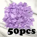 50pcs light purple satin ribbon bows handmade bowknot DIY hair accessories for wedding decor - Light Purple