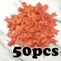 Orange satin ribbon bows, 50pcs bulk pack for DIY hair accessories and wedding decor. - Orange