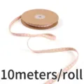 10m pink heart printed ribbon roll for sewing crafts wedding party gift wrapping decoration - Pink