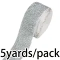 Silver glitter velvet ribbon for sewing crafts, DIY gift wrapping, and clothing accessories. - 4cm*4.5m / Silver