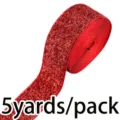 Red glitter elastic ribbon roll 5 yards for sewing craft and gift wrapping accessory - 4cm*4.5m / Red