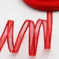 Nastro in Organza Rosso 10mm Nastro Trasparente per Confezioni Regalo Matrimonio 1cm - Rosso
