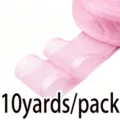 Pink organza ribbon 40mm wide for gift wrapping, flower bouquet decoration, and party crafts. - Pink