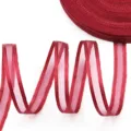 Nastro in organza bordeaux 10mm sottile per confezionamento di regali e decorazione floreale - Borgogna