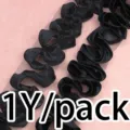 9cm Black Satin Ruffle Pleated Lace Trim Ribbon for Sewing DIY Craft Project 1Y Pack - 9cm x 0.9m/Roll / Black