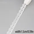 Weißes hohles Spitzenband 1,5 cm breit für DIY handgemachte Hochzeitskleidung Nähen und Geschenke. - Stil 17