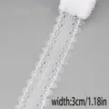 Weißes hohles Spitzenband Besatz 3cm Breite Variante für DIY Nähhandwerk und Brautkleider. - Stil 20