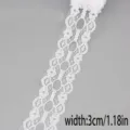 Weiße hohle Spitzenborte Band für DIY Nähen Handwerk und Hochzeitskleid Dekoration 3cm breit - Stil 22
