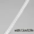 Weißes Spitzenband Spitzenborte, 1.5cm breites zierliches Häkelspitzen Band für DIY Handarbeit. - Stil 35