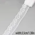 Weißes Spitzenband Rolle, 3.5cm breite Häkelspitze für DIY Nähen, Handwerk und Hochzeitskleid. - Stil 39