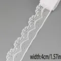 Weißes spitzenband 4cm breit, hohle stickerei spitzenstoff für diy nähen handwerk. - Stil 41