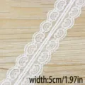 Weißes hohles Spitzenband Zierband für DIY Handarbeit Nähen Hochzeitskleid Breite 5cm - Stil 42
