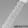 Weißes hohles Spitzenband 4cm breit für DIY Handarbeit Hochzeit Kleidung Nähzubehör. - Stil 43