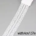 Weißes Spitzenband 4 cm breit für DIY Handwerk Hochzeit Kleidung Nähen Geschenkverpackung - Stil 44