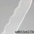 Weißes Spitzenband 5,5cm breit Netz Punkt Stoff für Nähen DIY Hochzeit Kleidung Handwerk - Stil 53