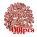 100pcs 1cm mini flores de rosa de cinta de saten rosa tela bricolaje boda fiesta decor - Rosa carne