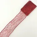 Close up of red sparkly mesh ribbon detail, shiny decorative fabric for crafts and gifts. - 5cm*2m/pc / Red